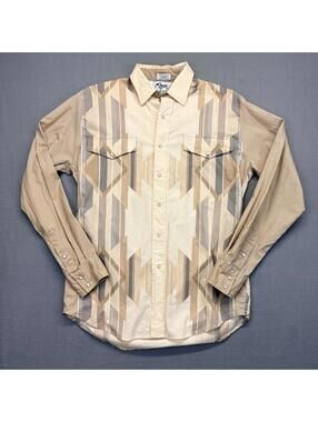 Vintage Roper Western Pearl Snap Shirt Men's Medium 100% Cotton USA
